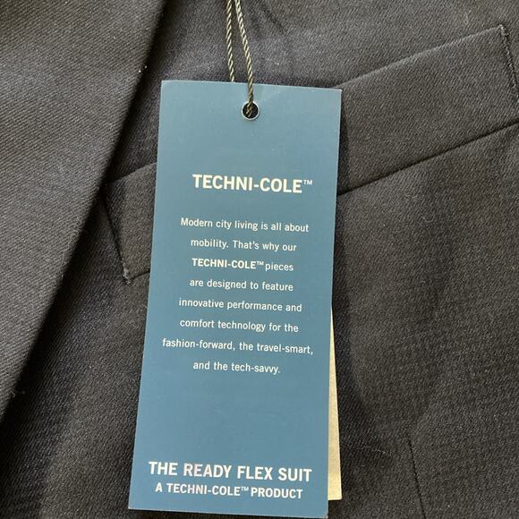 Kenneth Cole Men's Reaction Techni-Cole Ready Flex Suit Jacket New Sz 44S Navy - Picture 7 of 7